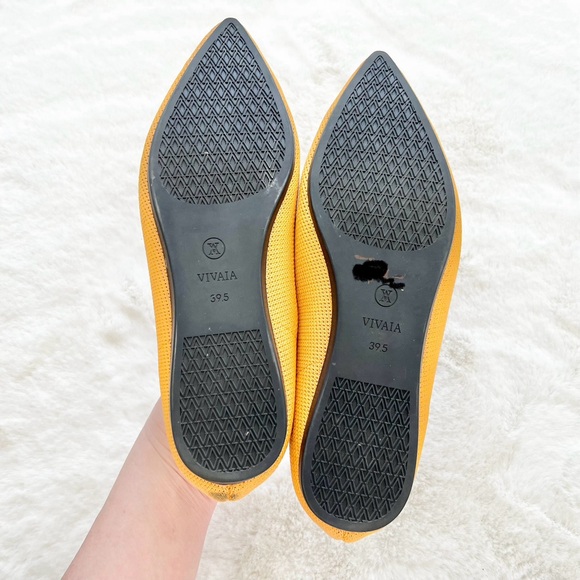 VIVAIA Pointed-Toe Ballet Flats Aria Size 39.5 or 8.5 Trendy Comfortable Yellow - Picture 5 of 7